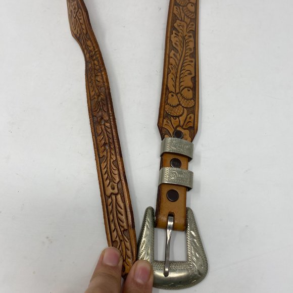 Justin Womens Ladies Top Grain Cowhide Brown Leather Belt 343A - Picture 5 of 15